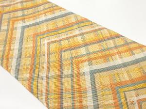 組織金糸幾何学模様織出し全通袋帯